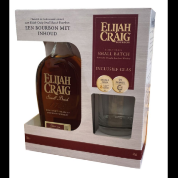 Elijah Craig bourbon + glas