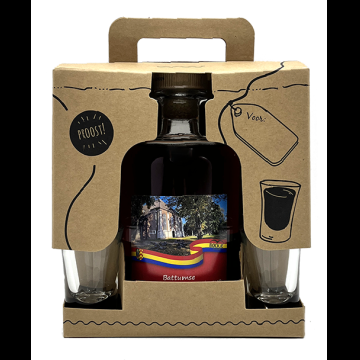 Battumse Chocolade-kerslikeur Geschenkverpakking met 2 Shotglaasjes