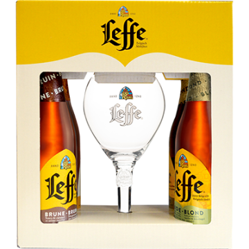 Leffe giftpack 4 flessen + glas