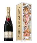 Moët & Chandon Imperial Brut Champagne blik Alphonse Mucha (roze jurk)