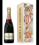 Moët & Chandon Imperial Brut Champagne blik Alphonse Mucha (roze jurk)