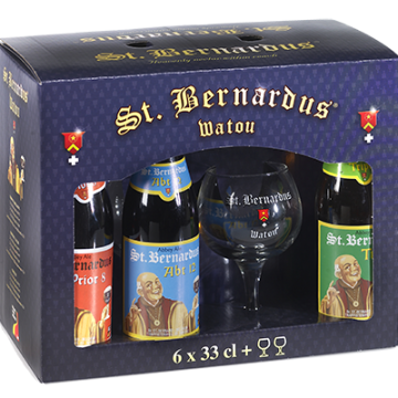 St. Bernardus Geschenkverpakking 6 Flesjes met 2 Glazen