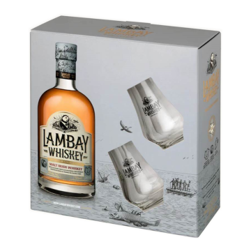 Lambay Malt Irish Whiskey Giftpack met Glazen