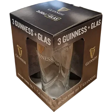 Guinness Draught Stout Proefpakket 3x blik 50cl + pintglas