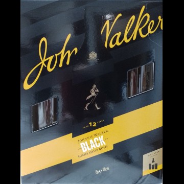 Johnnie Walker 12 Years Old Black Label Geschenkverpakking Met 2 Glazen