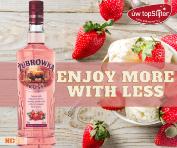 Zubrowka Rose Vodka - aardbei dessert - mixtip - uw topSlijter
