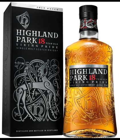 Fles Highland Park 18 Years Old Viking Pride, single malt whisky, op voorraad bij slijterij t Bockje in Bathmen