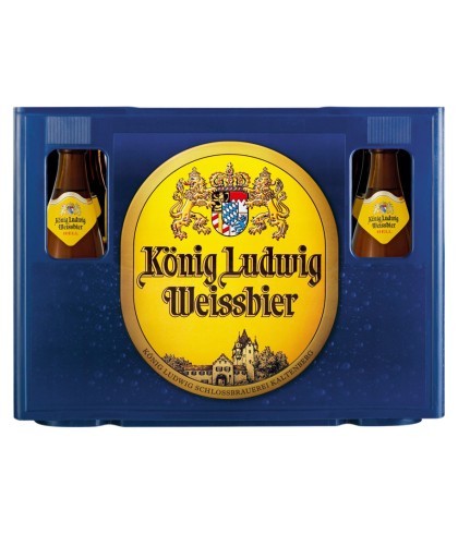 Fles König Ludwig Weissbier krat 20x50cl, bier van König Ludwig, bij slijterij t Bockje in Bathmen