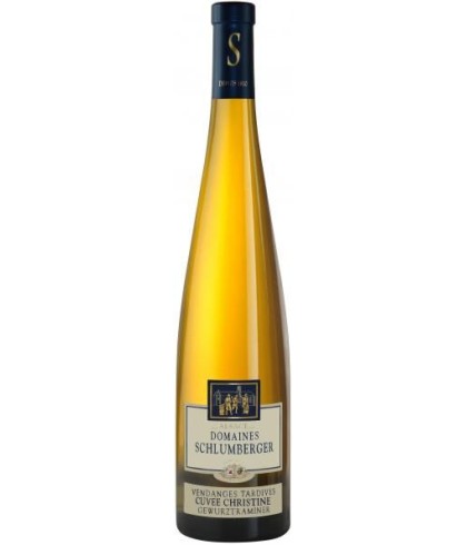 Fles Domaines Schlumberger Cuvee Christine Gewurztraminer Vendages Tardives, wijn op voorraad bij slijterij t Bockje in Bathmen