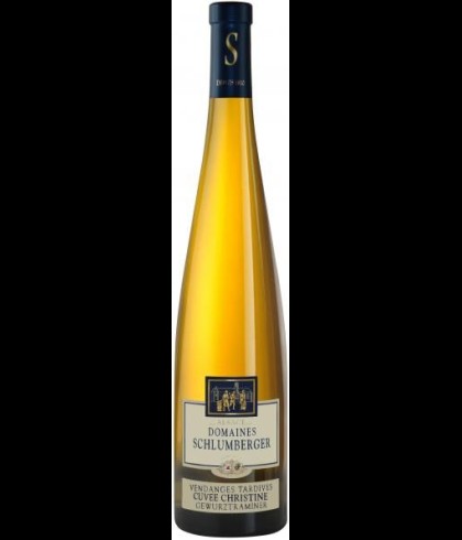 Fles Domaines Schlumberger Cuvee Christine Gewurztraminer Vendages Tardives, wijn op voorraad bij slijterij t Bockje in Bathmen