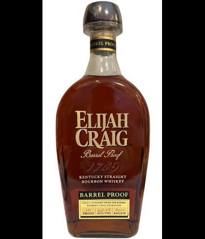 Fles Elijah Craig Barrel Proof, single malt whisky, op voorraad bij slijterij t Bockje in Bathmen