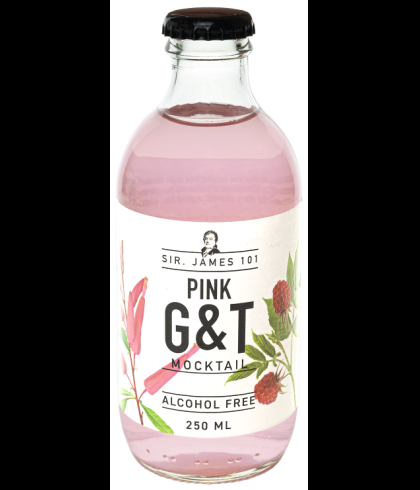 Flesje Sir. James 101 Pink G en T van 25 centiliter, alcoholvrije kant-en-klare mocktail, bij slijterij t Bockje in Bathmen