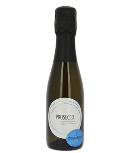 Fles Costaross Prosecco DOC mini, wijn op voorraad bij slijterij t Bockje in Bathmen