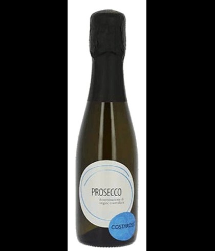 Fles Costaross Prosecco DOC mini, wijn op voorraad bij slijterij t Bockje in Bathmen