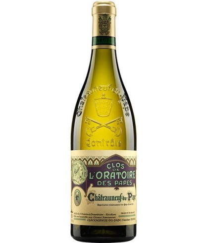 Fles L'Oratoire Chateauneuf du Pape Blanc, wijn, op voorraad bij slijterij t Bockje in Bathmen