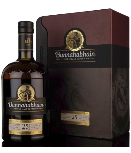 Fles Bunnahabhain 25 Years Old XXV, single malt whisky, op voorraad bij slijterij t Bockje in Bathmen