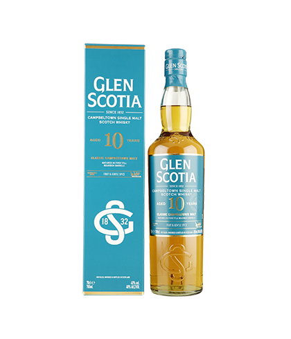 Fles Glen Scotia 10 Years Old, single malt whisky, op voorraad bij slijterij t Bockje in Bathmen