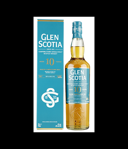 Fles Glen Scotia 10 Years Old, single malt whisky, op voorraad bij slijterij t Bockje in Bathmen