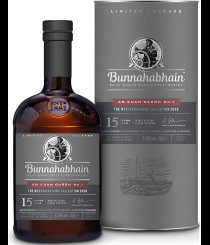 Fles Bunnahabhain 15 Years Old An Cuan Garbh, single malt whisky, op voorraad bij slijterij t Bockje in Bathmen