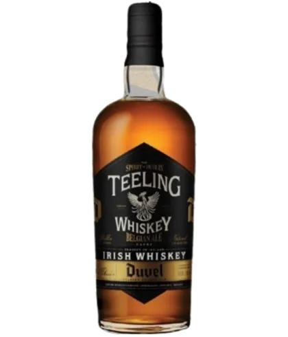 Fles Teeling Belgian Ale Casks Duvel, Ierse whiskey uit Dublin, op voorraad bij slijterij t Bockje in Bathmen