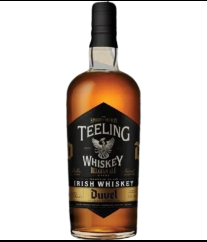 Fles Teeling Belgian Ale Casks Duvel, Ierse whiskey uit Dublin, op voorraad bij slijterij t Bockje in Bathmen