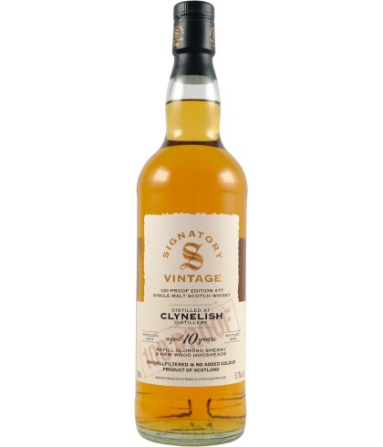 Fles Signatory Vintage Clynelish 10 Years Old 2016 100 Proof #77, enkel vat gebotteld door Signatory Vintage, op voorraad bij slijterij t Bockje in Bathmen