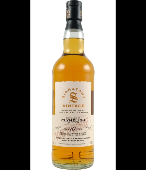 Signatory Vintage Clynelish 10 Years Old 2016 100 Proof #77 bij t Bockje in Bathmen