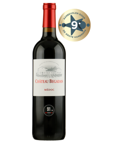 Fles Château Bégadan Médoc, wijn op voorraad bij slijterij t Bockje in Bathmen
