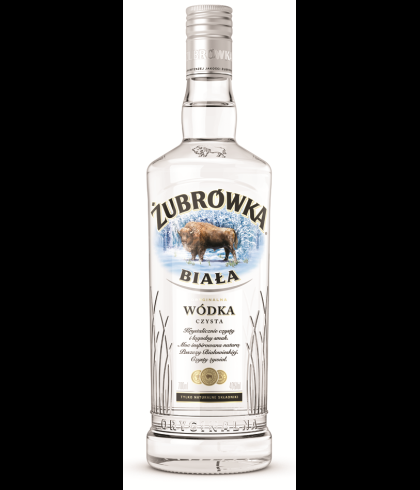 Fles Zubrowka Biala Vodka, wodka, op voorraad bij slijterij t Bockje in Bathmen