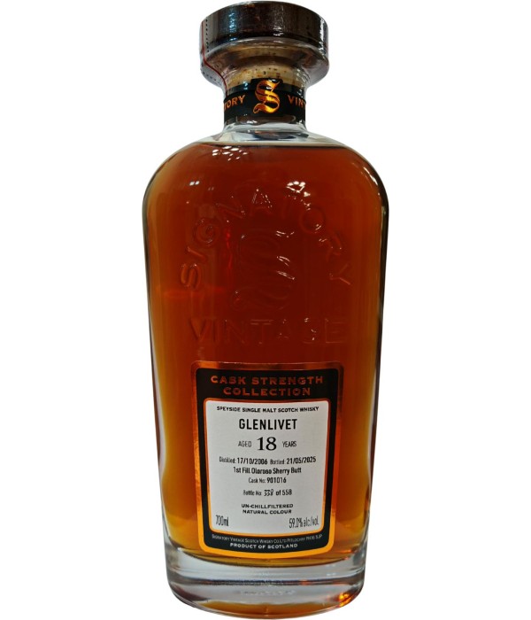 Signatory Cask Strength Collection Glenlivet 18 Years Old #901016 bij t Bockje in Bathmen