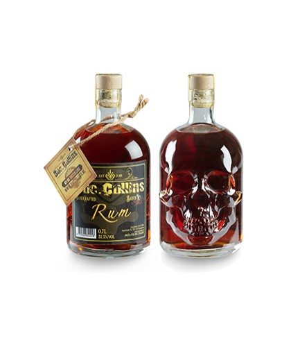 Fles Doc. Collins Rum, rum, bij slijterij t Bockje in Bathmen