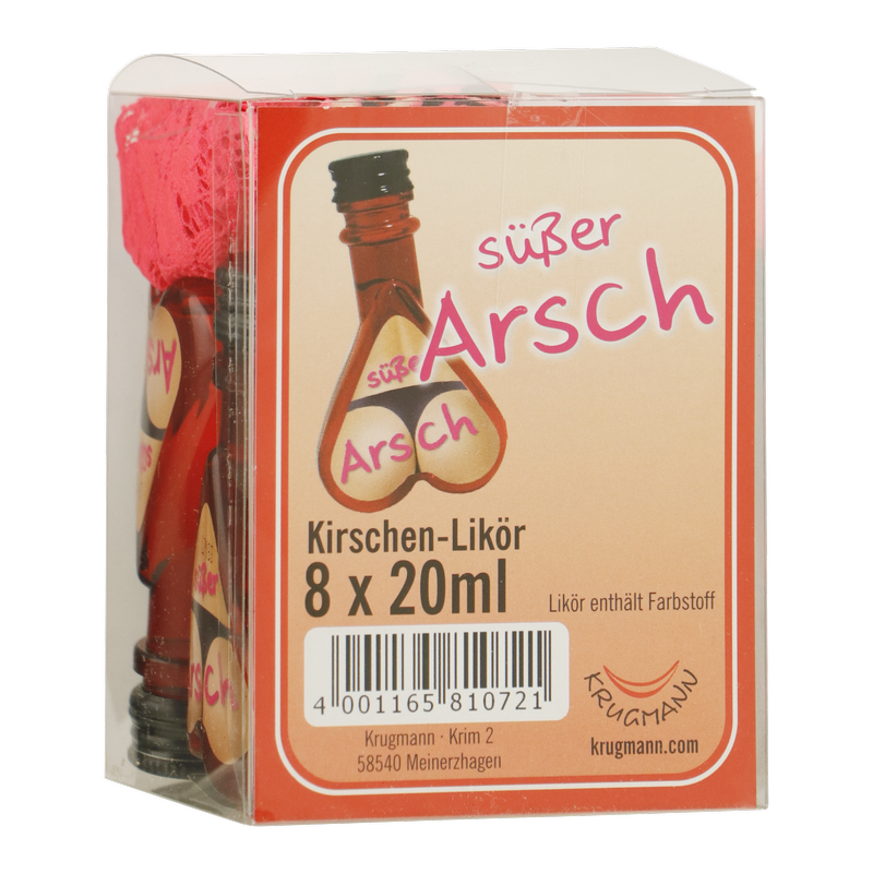 Likeur Susser Arsch kersenlikeur set 8x2cl van Susser, op voorraad bij slijterij ’t Bockje in Bathmen
