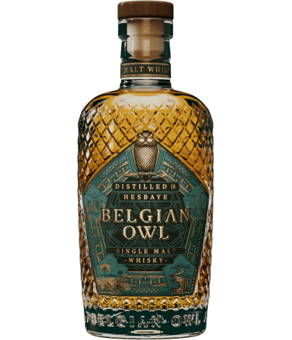 Fles Belgian Owl Identity, single malt whisky, op voorraad bij slijterij t Bockje in Bathmen
