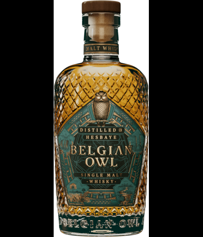 Fles Belgian Owl Identity, single malt whisky, op voorraad bij slijterij t Bockje in Bathmen