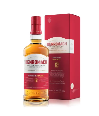 Fles Benromach 12Y Unpeated Sherry Cask, single malt whisky, op voorraad bij slijterij t Bockje in Bathmen