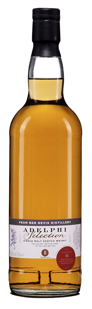 Fles Adelphi Selection Ben Nevis 11 Years Old 2013 #14, single malt whisky, op voorraad bij slijterij t Bockje in Bathmen