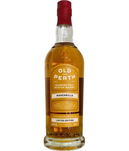 Fles Old Perth Manzanilla, Schotse blended malt op sherryvaten, op voorraad bij slijterij t Bockje in Bathmen