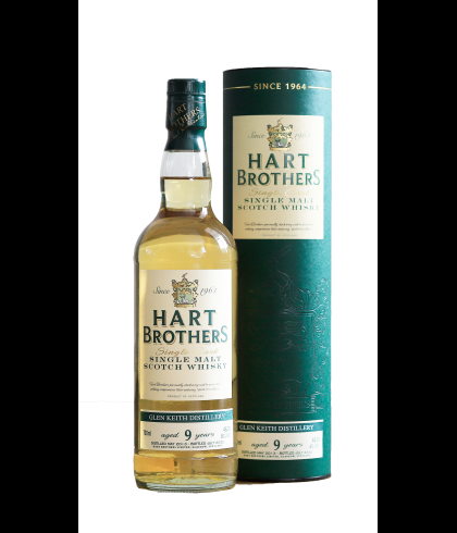 Fles Hart Brothers Glen Keith 9 Years Old, single malt whisky, op voorraad bij slijterij t Bockje in Bathmen