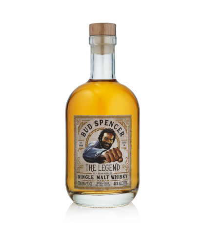 Fles BUD SPENCER THE LEGEND SINGLE MALT WHISKY, whisky, bij slijterij t Bockje in Bathmen