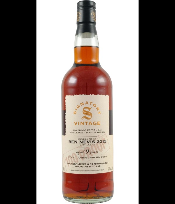 Signatory Vintage Ben Nevis 9 Years Old 2015 100 Proof #41 bij t Bockje in Bathmen