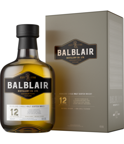 Fles Balblair 12 Years Old, single malt whisky, op voorraad bij slijterij t Bockje in Bathmen