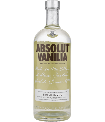 Fles Absolut Vanilia vodka, wodka, op voorraad bij slijterij t Bockje in Bathmen