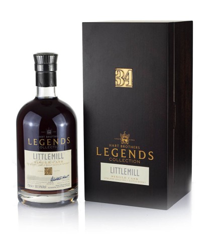 Fles Lowland single malt van de gesloten distilleerderij Littlemill, op voorraad bij slijterij t Bockje in Bathmen