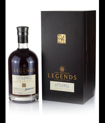 Fles Lowland single malt van de gesloten distilleerderij Littlemill, op voorraad bij slijterij t Bockje in Bathmen