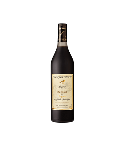 Francois Peyrot Liqueur Réglisse&Cognac, op voorraad bij slijterij t Bockje in Bathmen