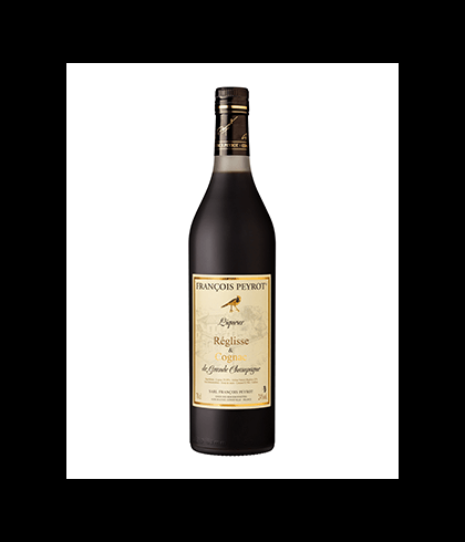 Francois Peyrot Liqueur Réglisse&Cognac, op voorraad bij slijterij t Bockje in Bathmen