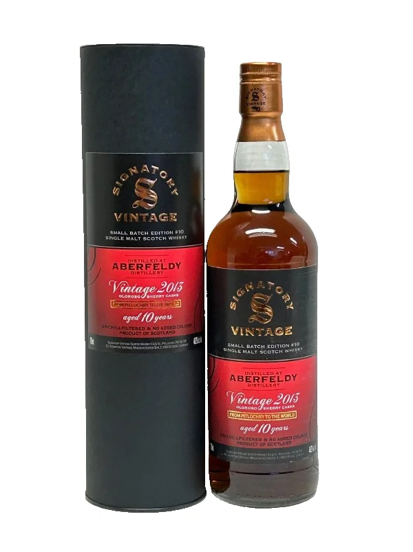 Fles Signatory Vintage Aberfeldy 2013 Small Batch Edition #10, Highland single malt whisky, op voorraad bij slijterij t Bockje in Bathmen