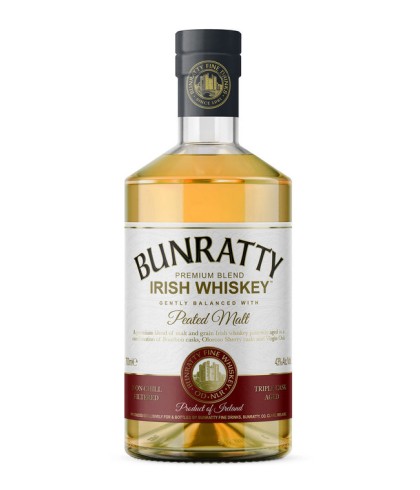 Fles Bunratty Irish Whiskey, whisky, op voorraad bij slijterij t Bockje in Bathmen