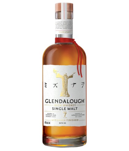 Fles Glendalough 7 Years Old Mizunara Batch 1, single malt whisky, op voorraad bij slijterij t Bockje in Bathmen