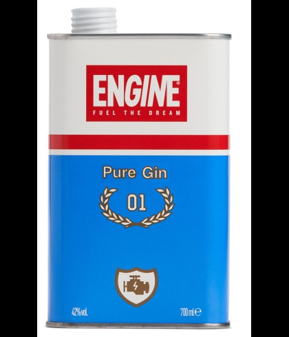 Fles Engine Pure Gin, gin, op voorraad bij slijterij t Bockje in Bathmen
